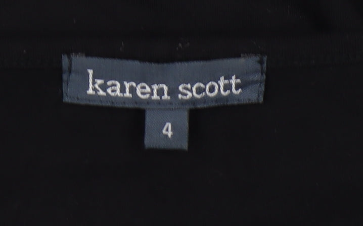 Womens UK Size 4 Karen Scott Black Basic Blouse