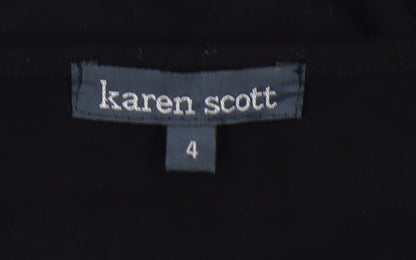 Womens UK Size 4 Karen Scott Black Basic Blouse