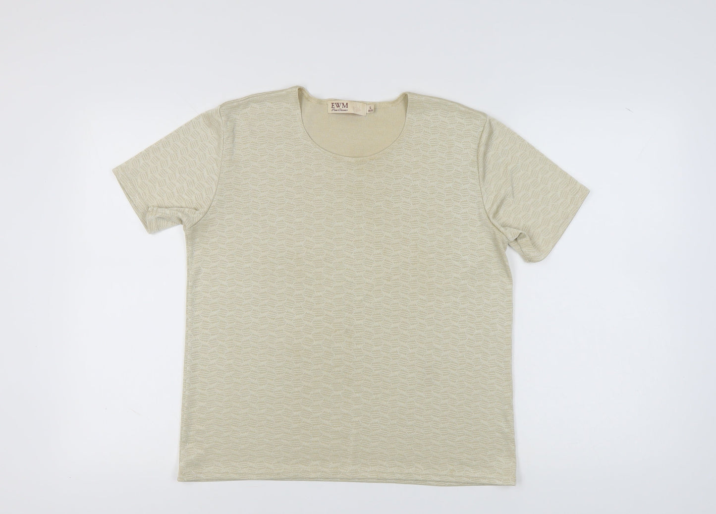 EWM Women's Beige T-Shirt L Round Neck