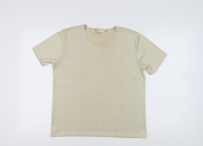 EWM Women's Beige T-Shirt L Round Neck