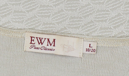 EWM Women's Beige T-Shirt L Round Neck