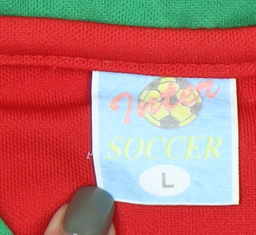 Inter Soccer Boys Red L Jersey T-Shirt, Short Sleeve, Football