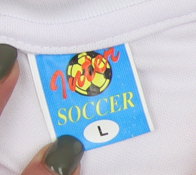 Inter Soccer Boys' White Football Jersey L Casual Sports