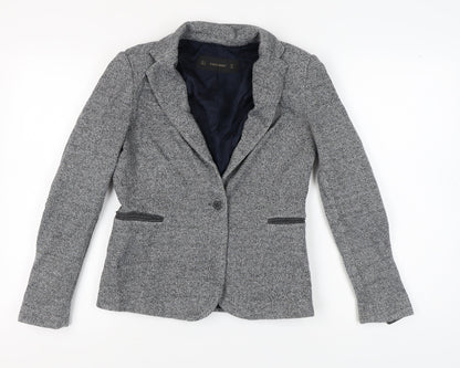 Zara Basic Women's Grey Blazer, Size 8, Mid-Length