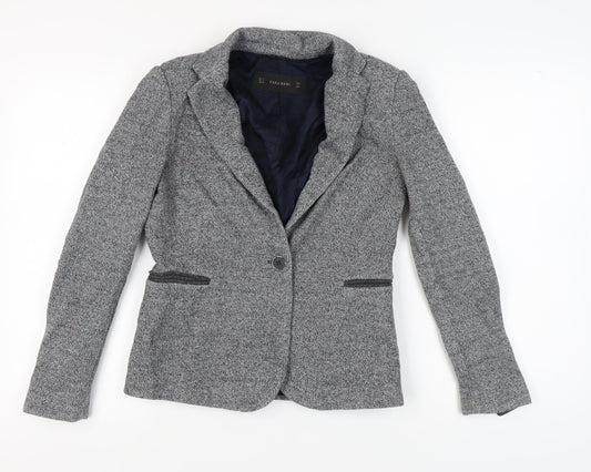 Zara Basic Women's Grey Blazer, Size 8, Mid-Length