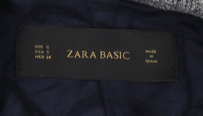 Zara Basic Women's Grey Blazer, Size 8, Mid-Length