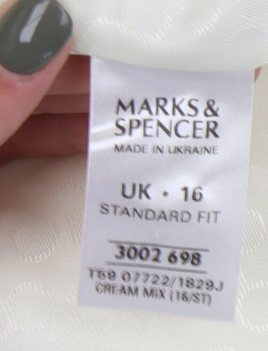 Marks and Spencer Women's Ivory Blazer - Size 16
