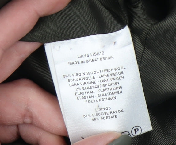 Jaeger Women's Size 14 Wool Suit Jacket Grey