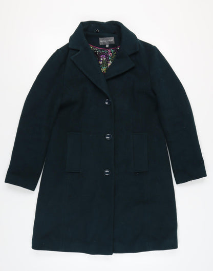 Laura Ashley Women's Green Coat, Size 12, Mid-Length, Buttoned
