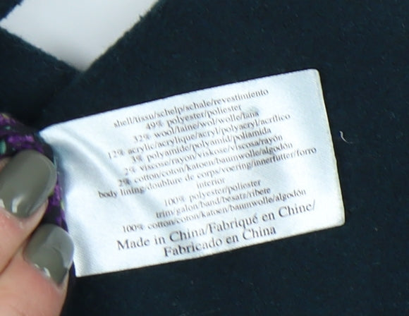 Laura Ashley Women's Green Coat, Size 12, Mid-Length, Buttoned