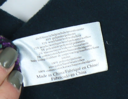 Laura Ashley Women's Green Coat, Size 12, Mid-Length, Buttoned