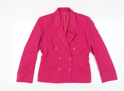 St Michael Women's Pink Double-Breasted Blazer Size 10