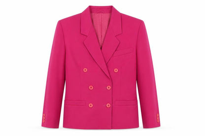 St Michael Women's Pink Double-Breasted Blazer Size 10