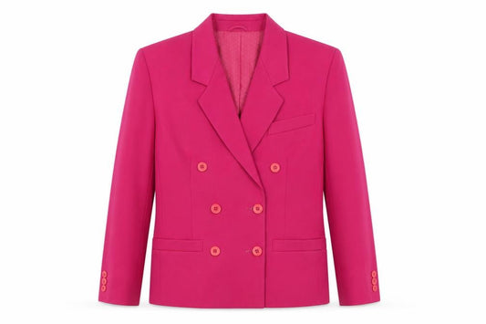St Michael Women's Pink Double-Breasted Blazer Size 10