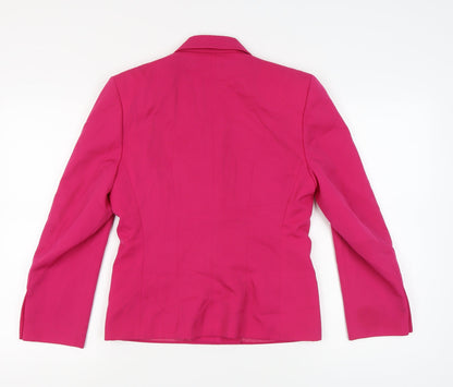 St Michael Women's Pink Double-Breasted Blazer Size 10