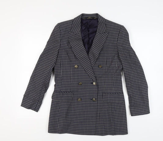 Marks and Spencer Women's Navy Check Blazer Size 10