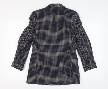 Marks and Spencer Women's Navy Check Blazer Size 10