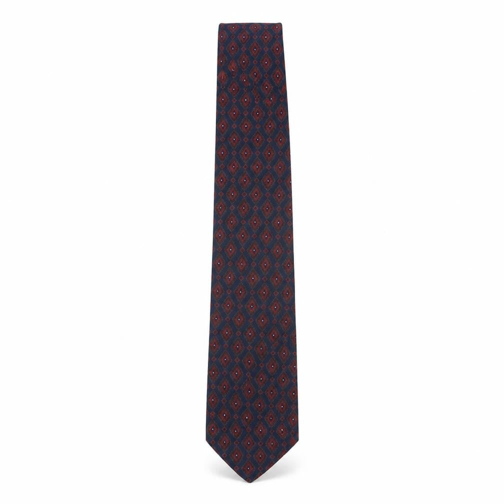Mens Pierre Cardin Blue Geometric 100% Polyester Slim Tie