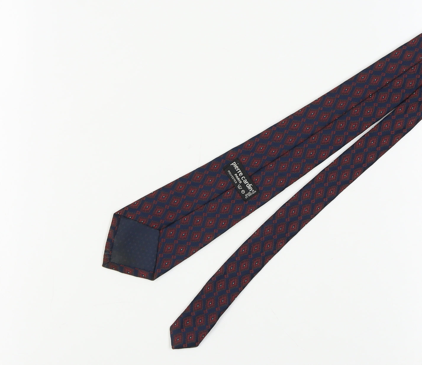 Pierre Cardin Men's Blue Geometric Slim Tie