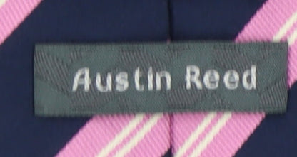 Austin Reed Men's Pink Striped 100% Silk Tie