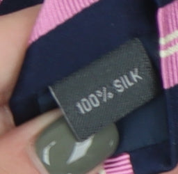 Austin Reed Men's Pink Striped 100% Silk Tie