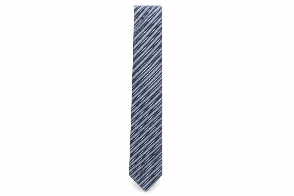 Mens HUGO BOSS Blue Striped 100% Silk  Tie