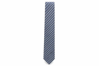 Mens HUGO BOSS Blue Striped 100% Silk  Tie