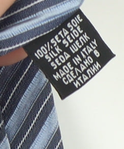 Hugo Boss Men's Blue Striped Silk Tie One Size
