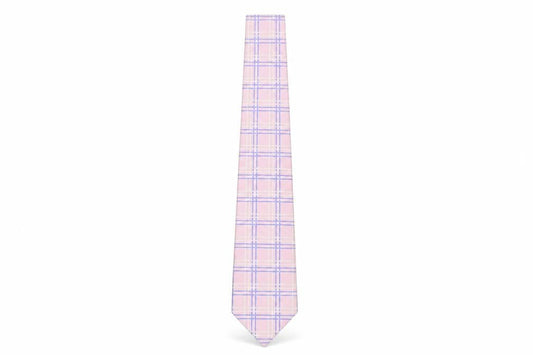 Mens Van Heusen Pink Plaids & Checks 100% Silk  Tie