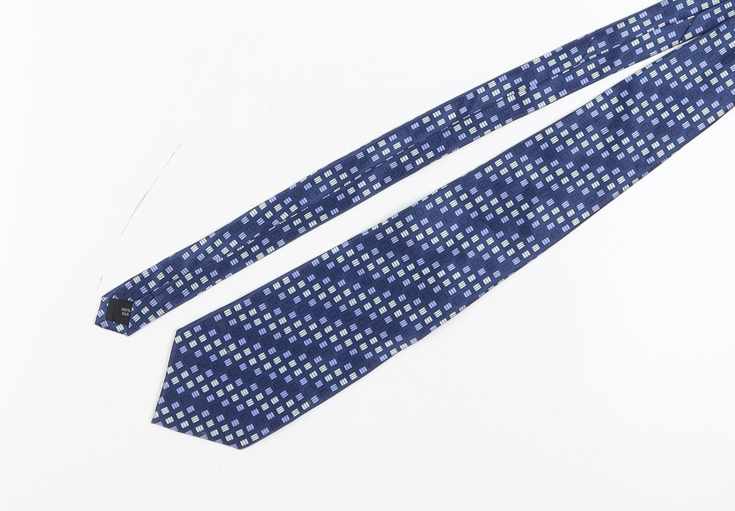 Jeff Banks Men's Blue Geometric Silk Tie