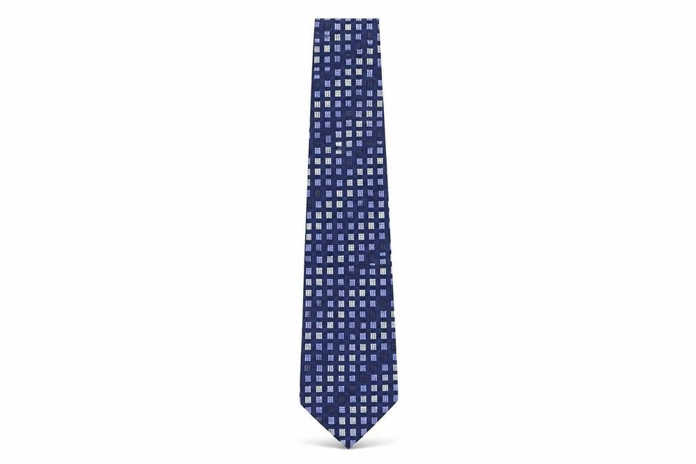 Jeff Banks Men's Blue Geometric Silk Tie
