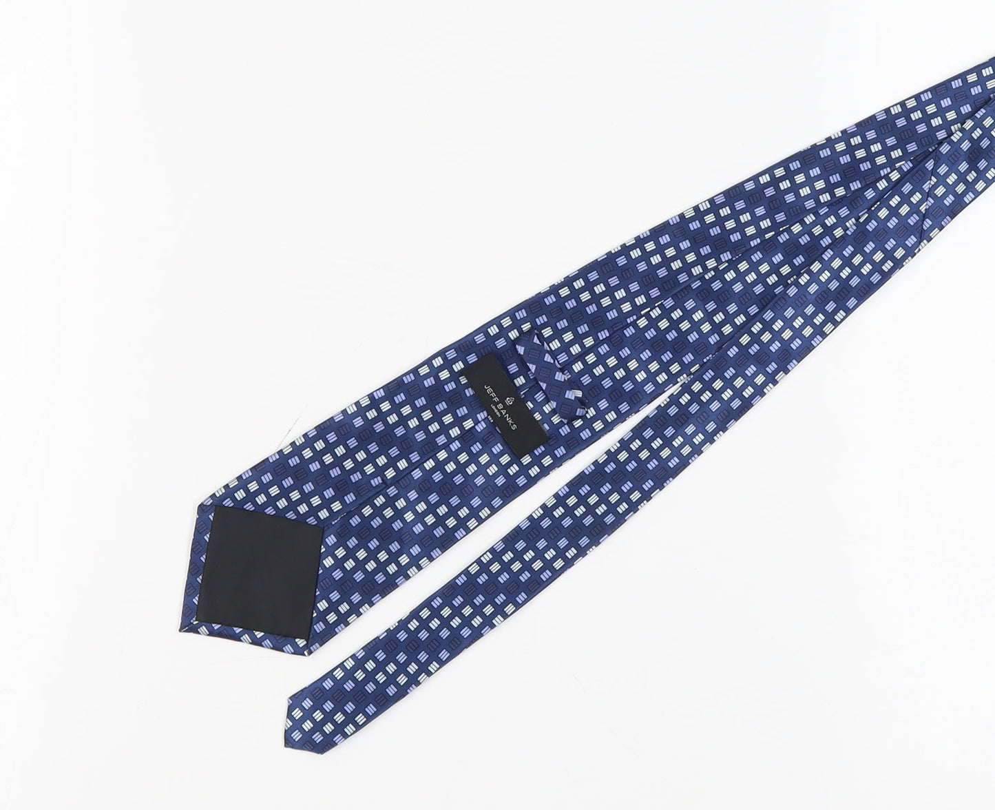 Jeff Banks Men's Blue Geometric Silk Tie
