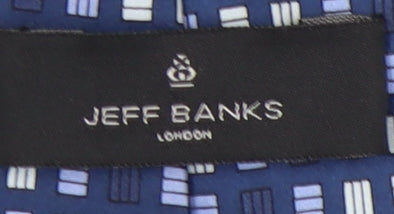 Jeff Banks Men's Blue Geometric Silk Tie