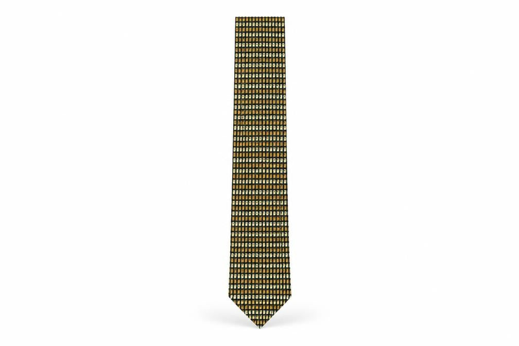 Mens Havana Multicoloured Geometric 100% Polyester Designer Tie