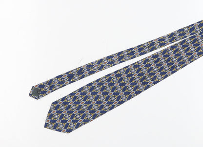 Cerutti Men's Blue Geometric Silk Tie