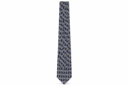 Cerutti Men's Blue Geometric Silk Tie