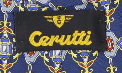 Cerutti Men's Blue Geometric Silk Tie