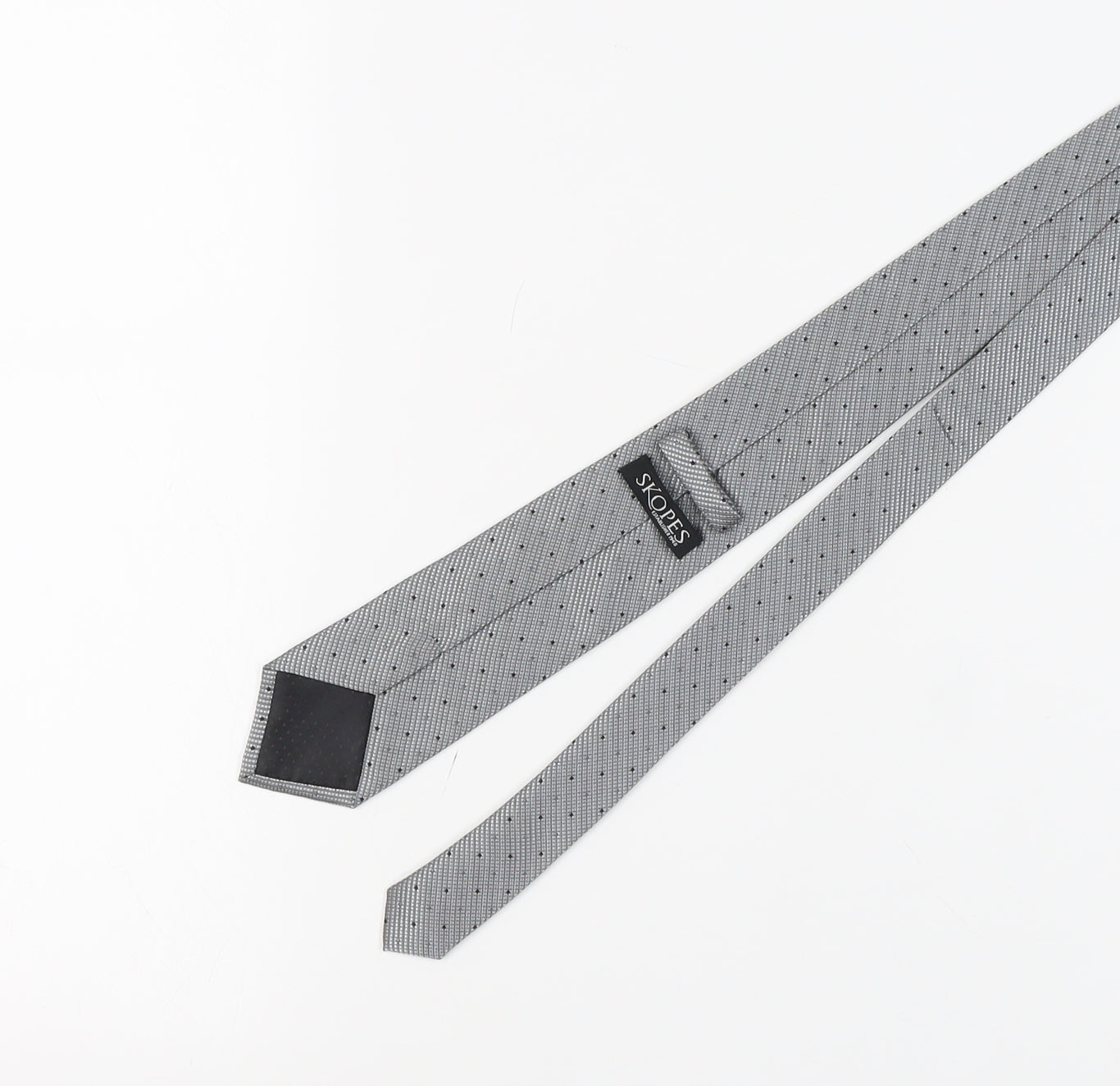 Skopes Men's Grey Polka Dot Tie - 100% Polyester