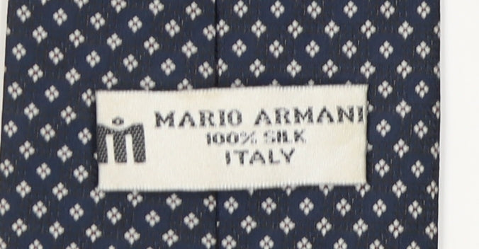 Mario Armani Men's Blue Silk Geometric Tie