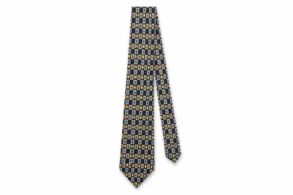 Mens Cezan Multicoloured Geometric 100% Silk  Tie