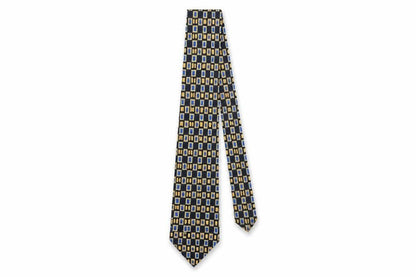 Mens Cezan Multicoloured Geometric 100% Silk  Tie