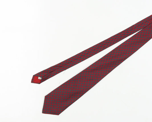 Moss Bros Men's Red Silk Polka Dot Designer Tie