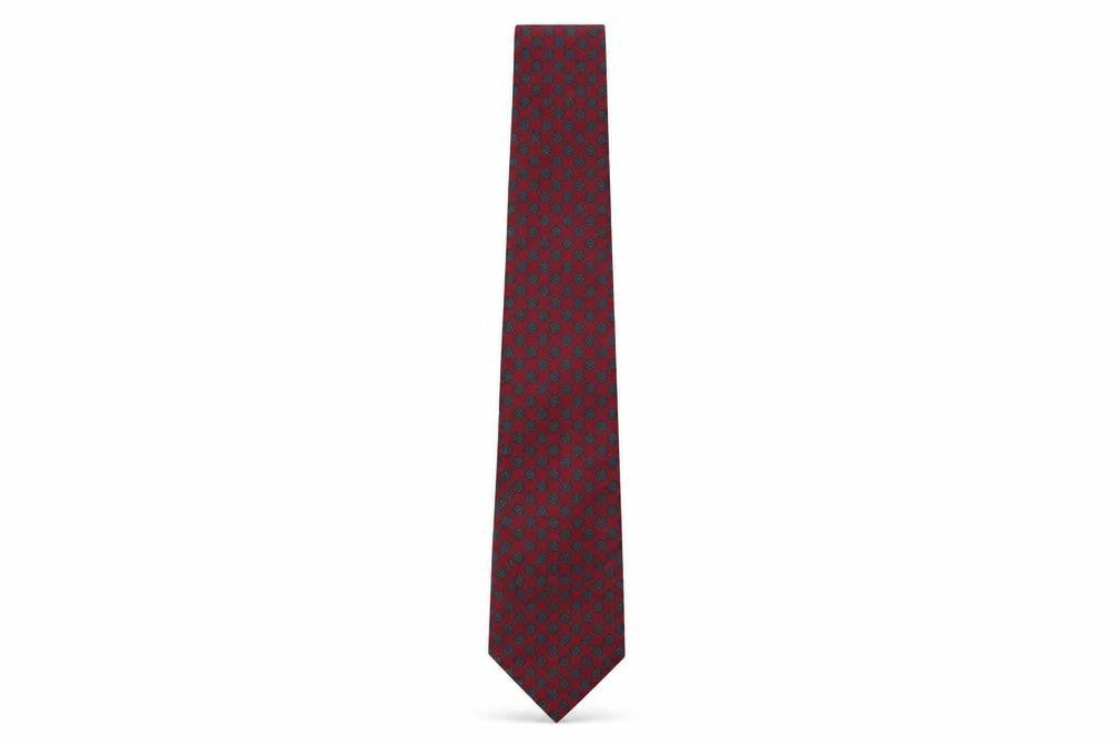 Mens Moss Bros Red Polka Dot  Designer Tie