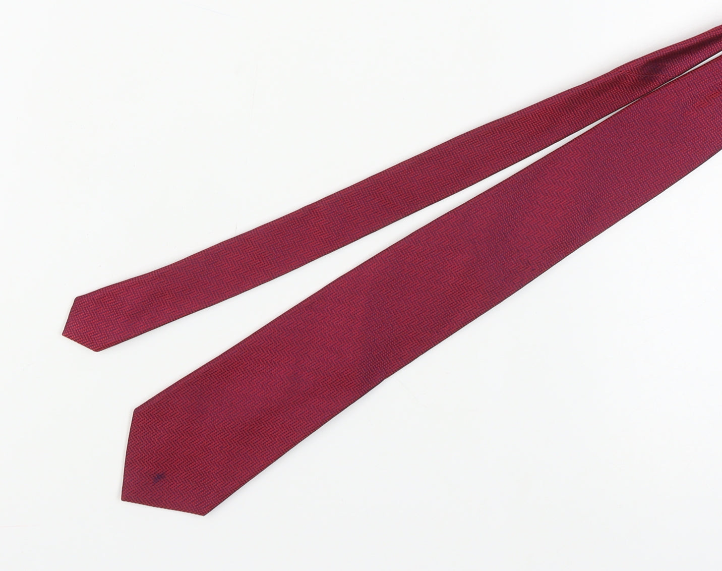 T.M. Lewin Men's Red Silk Geometric Slim Tie