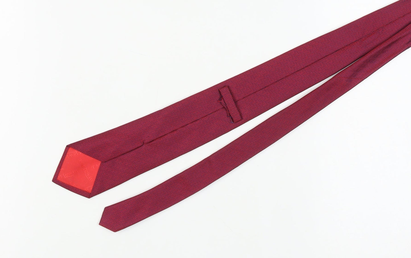 T.M. Lewin Men's Red Silk Geometric Slim Tie