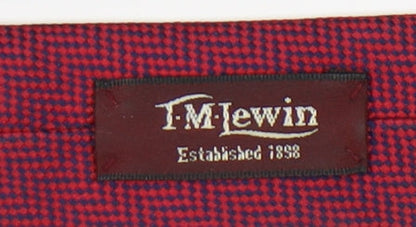 T.M. Lewin Men's Red Silk Geometric Slim Tie
