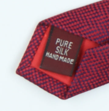 T.M. Lewin Men's Red Silk Geometric Slim Tie