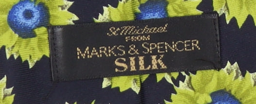 Marks and Spencer Men's Black Floral Silk Tie