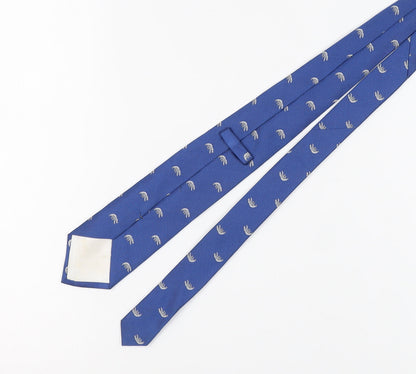 TM Lewin Men's Blue Silk Animal Print Tie