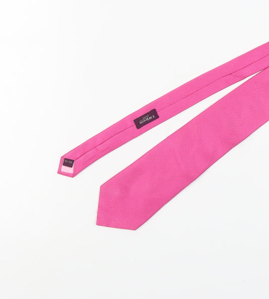 T.M. Lewin Men's Pink Silk Designer Tie